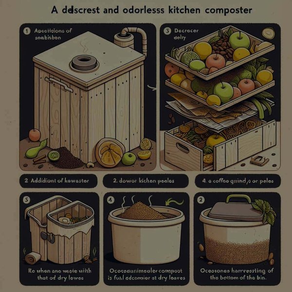Quelles sont les étapes pour créer un composteur de cuisine discret et sans odeur?